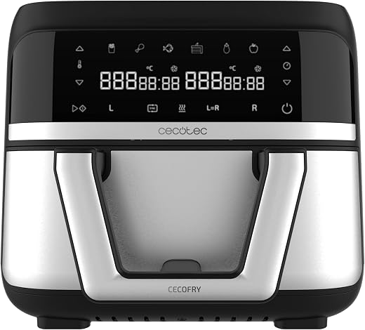 Cecotec Heißluftfritteuse Dual 9000 9L, Doppelte Temperaturzonen