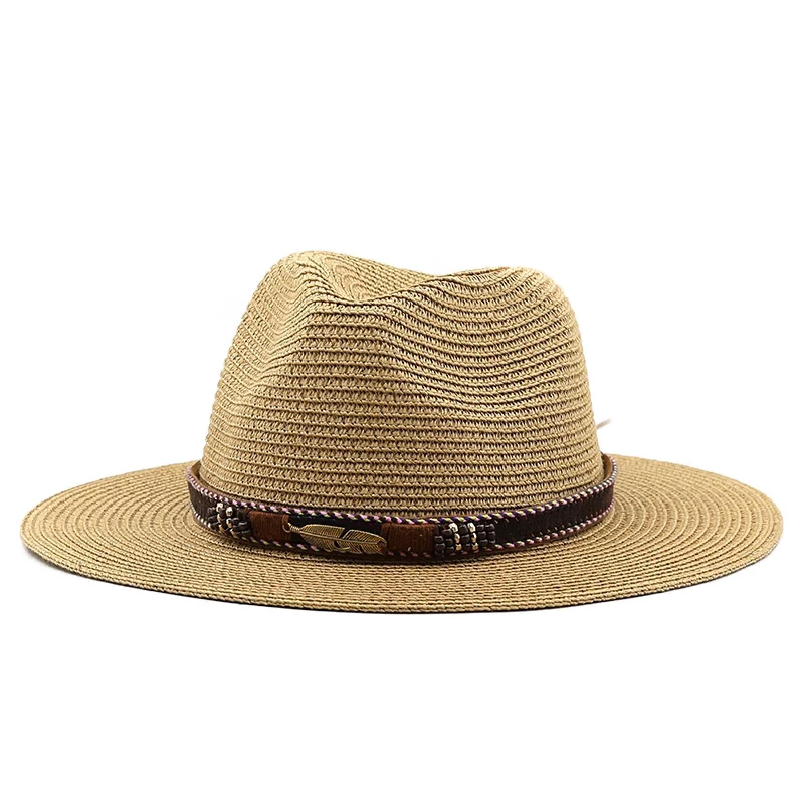 SOYNIA Sombrero De Paja para Hombre Sombrero Plegable De Playa De ala Ancha Sombrero Grande De Hueso para Hombre Y Mujer De Talla Grande