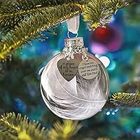 Vista 4 de Adorno conmemorativo de Navidad transparente, bola de plumas, A Piece of My Heart is in Heaven, Loss of Loved One Aunt Christmas Tree Hanging Pendan