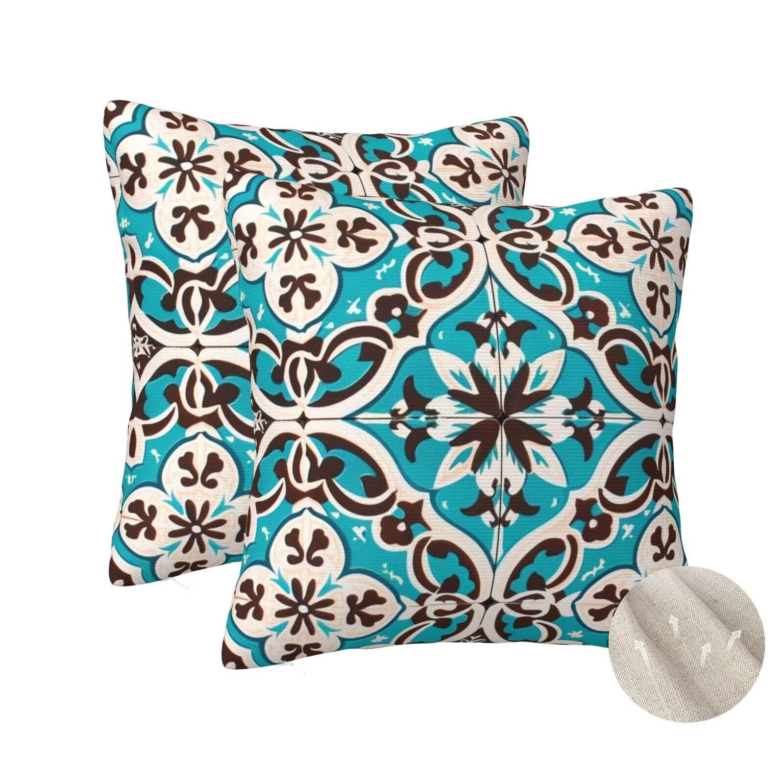 Housses de coussin mandala 70x70 cm pour créer un coin lecture bohème chic dans votre chambre