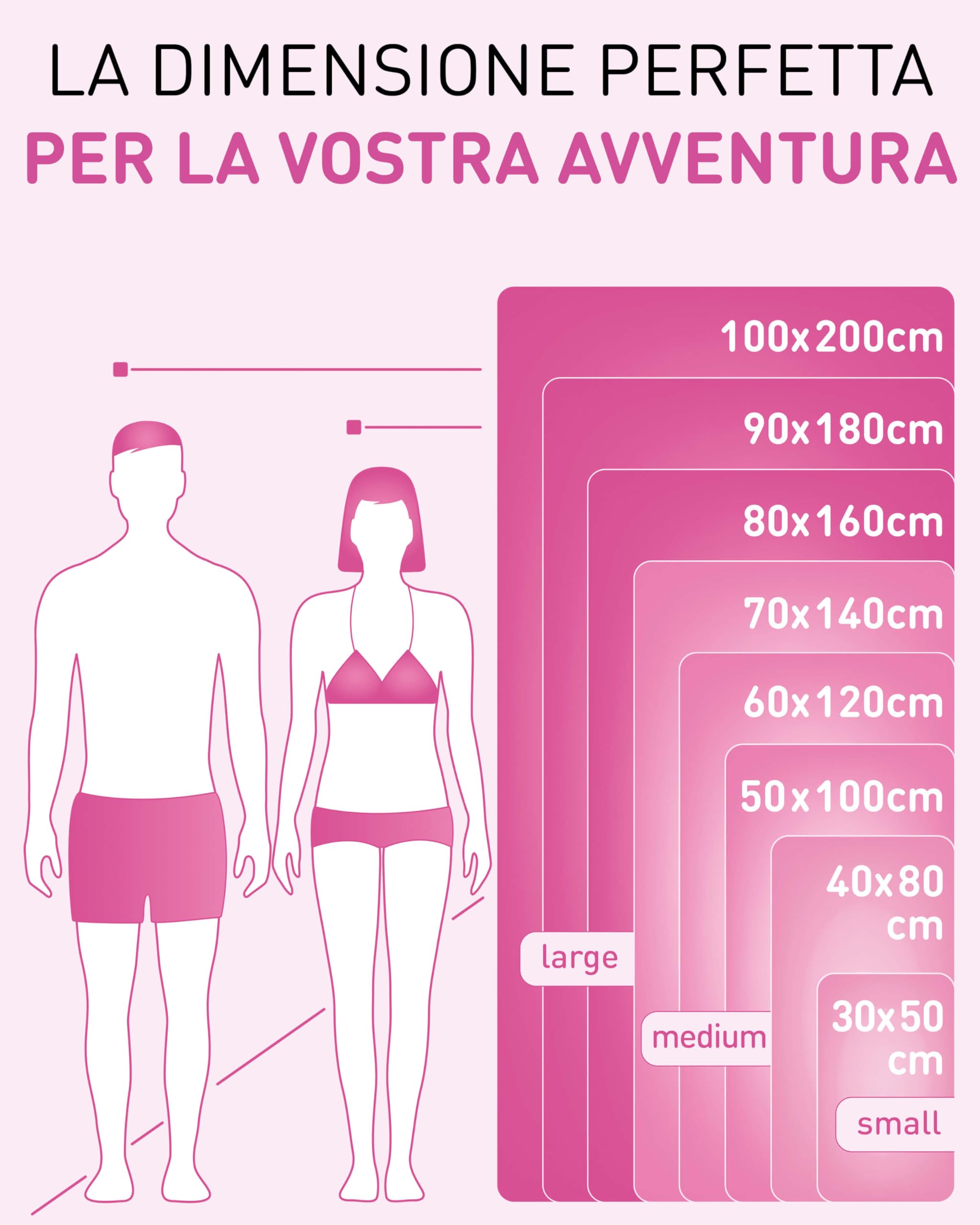 Fit-Flip Asciugamano microfibra - asciugamano palestra compatto e ultraleggero - asciugamani microfibra - il perfetto telo mare microfibra grande - ottimale per viaggio, sport e palestra