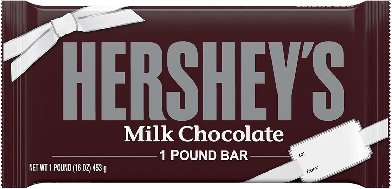 HERSHEY'S Chocolate Bar, Milk Chocolate Candy Bar, 1 Pound Bar Amazon.ca Grocery & Gourmet Food