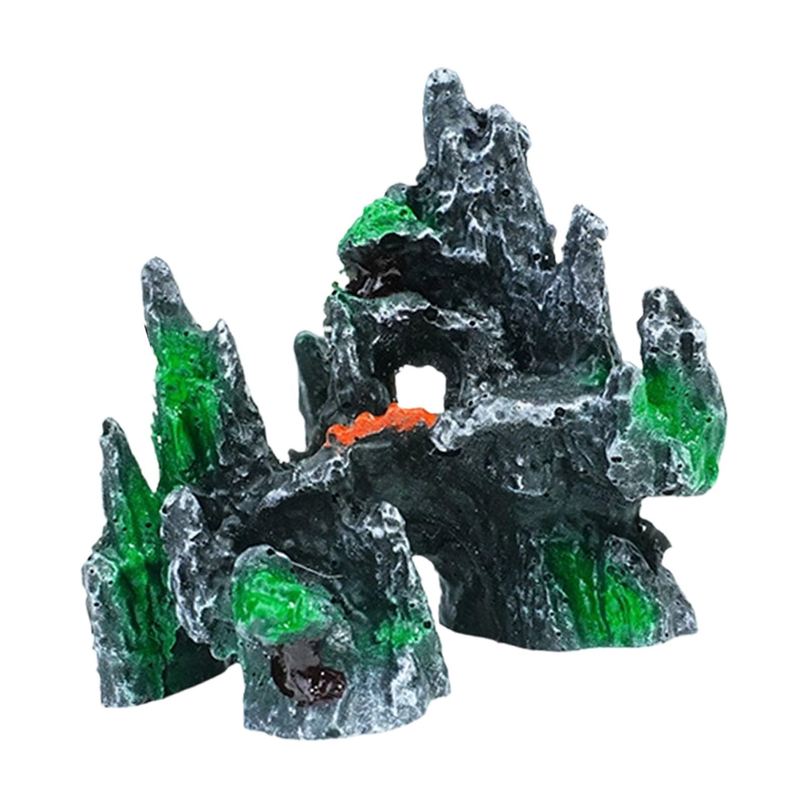 YROHGKPN Artistic Resins Aquarium Decors Detailed Realistic Rock Mountain Sculpture Fish Tanks Ornament Enhances Underwater Scenery Aquascaping​ Decoration