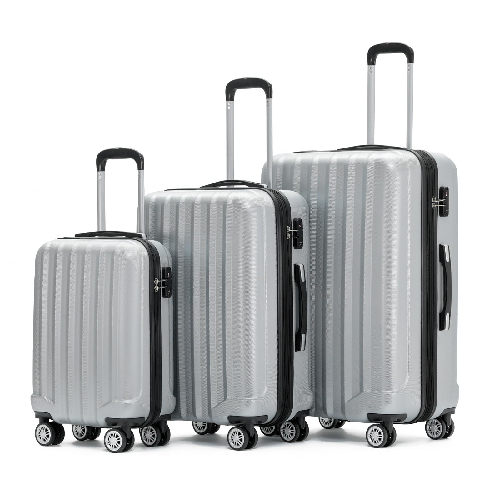 BEIBYE TSA-Schloß 2080 Hangepäck Zwillingsrollen neu Reisekoffer Koffer Trolley Hartschale Set-XL-L-M(Boardcase)
