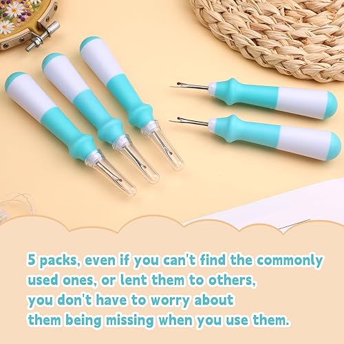 Miniatura 5 de Juego de 5 piezas de desgarrador de costuras de agarre ergonómico, juego de desgarradores de costuras verdes para coser, herramienta de eliminación