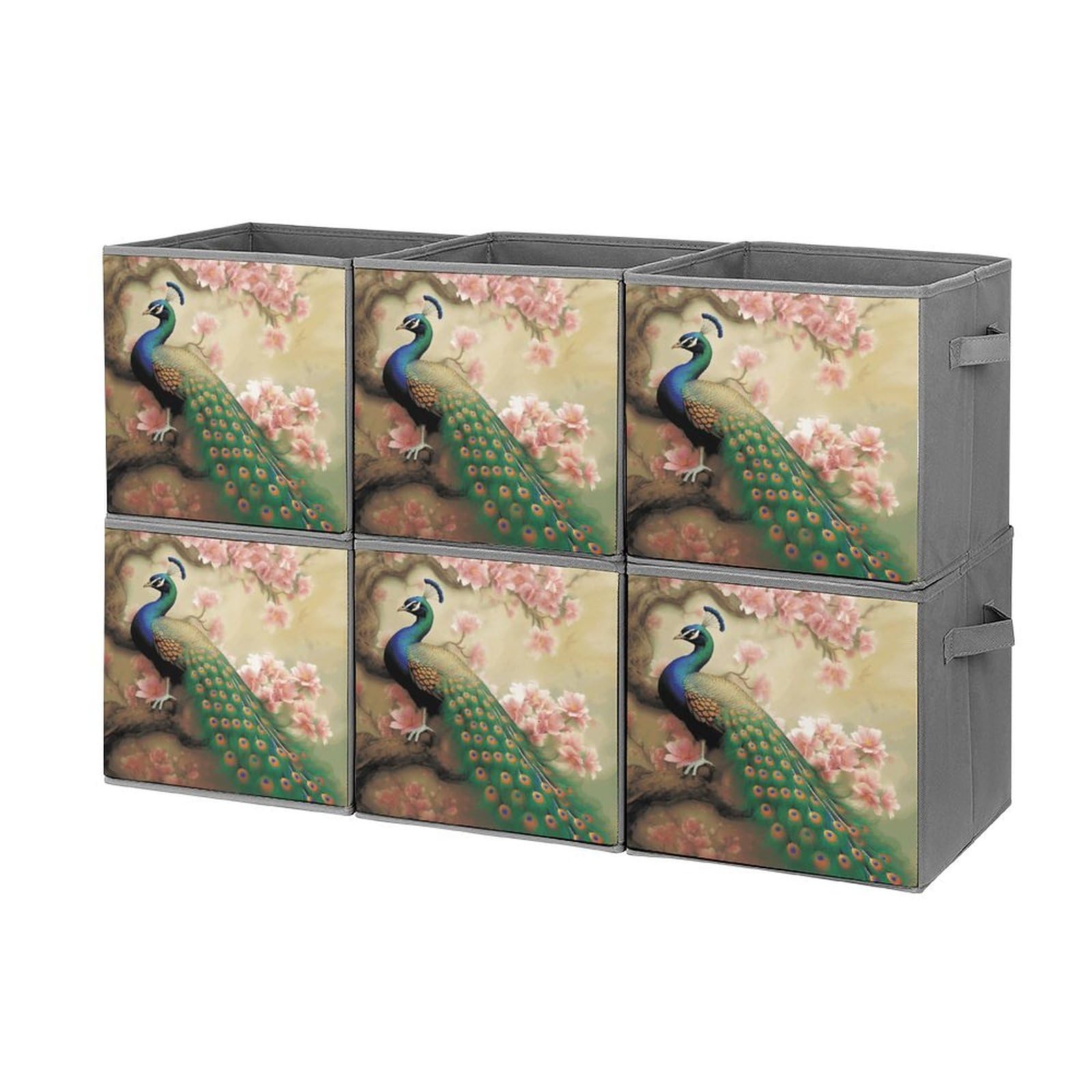 Organiseur durable et élégant paon oriental pour placard et chambre sereine