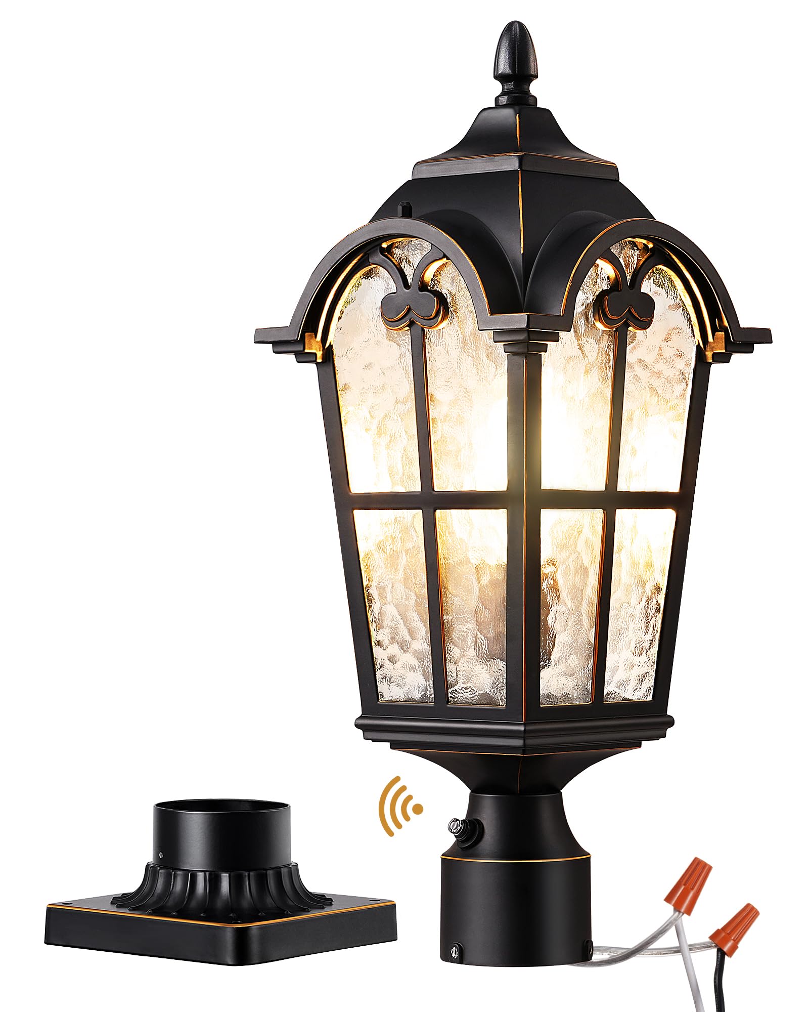 EDISHINE Large Dusk to Dawn Outdoor Post Light