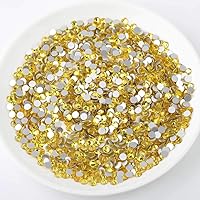 Vista 247 de Beadsland 1440 diamantes de imitación de cristal con parte trasera plana, gemas redondas, sombra dorada, SS20, 0.181-0.189 in
