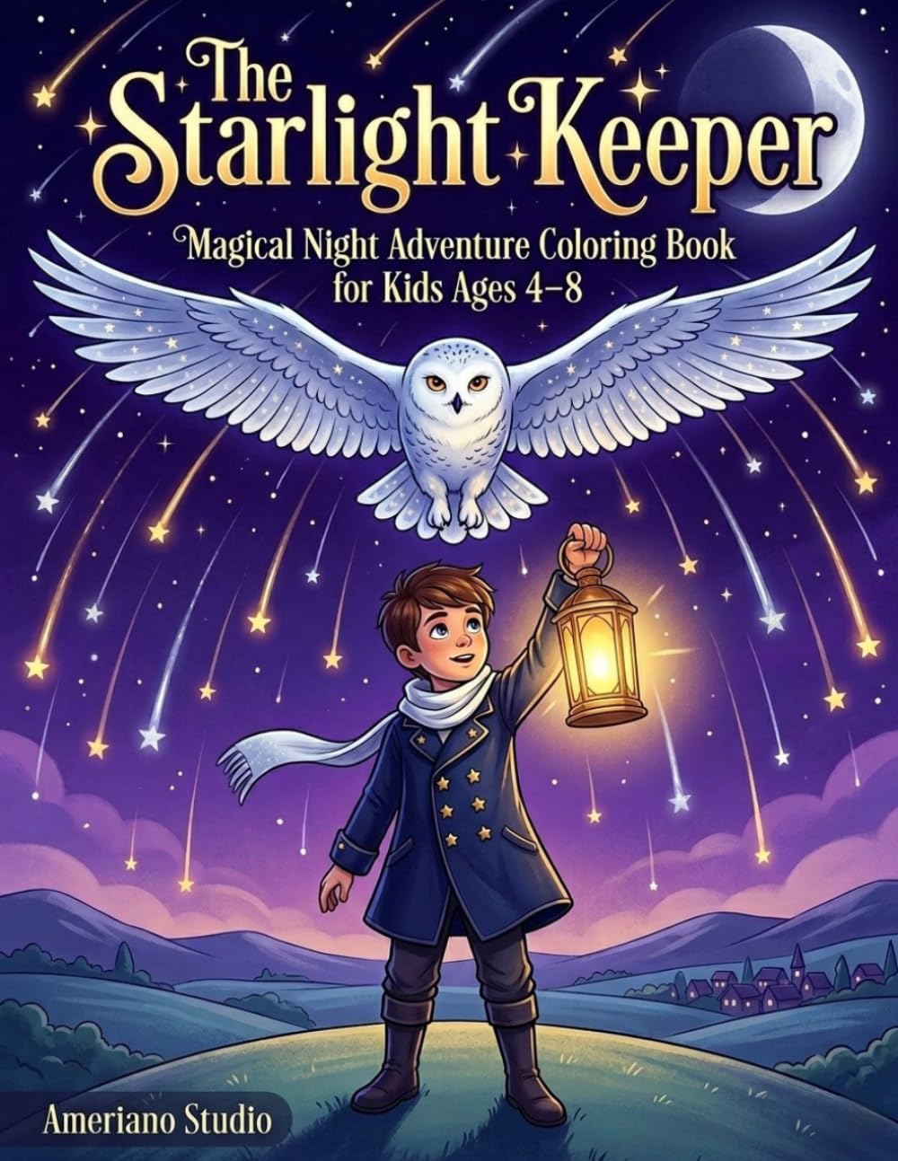 The Starlight Keeper: Magical Night Adventure Coloring Book for Kids Ages 4–8: A Fantasy Story Coloring Journey Through Stars, Night Skies & Hidden Magic
