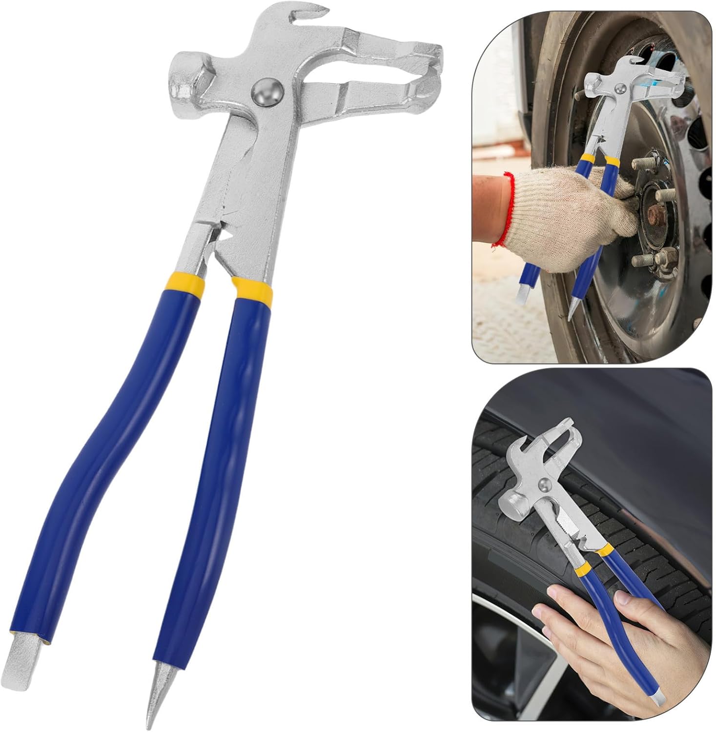 Wheel Weight Pliers and Tire Weight Removal Tool Sturdy Tire Balancing Hammer with Clip Accurate Wheel Balancer and Maintenance