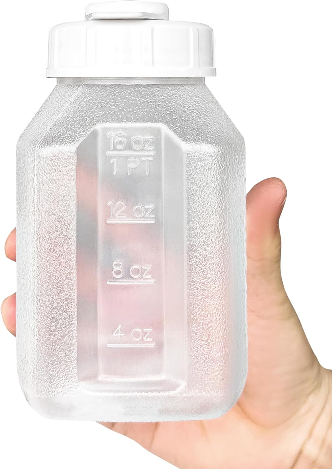 16 fl. oz Water Bottle Refrigerator Shaker, Pitcher, Engraved Measurements, Mixer Bottle, Leak Resistance, Dishwasher Safe, BPA Free, with Easy-Pour Spout