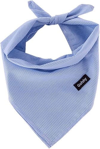 Pañuelos para perros con estampado de rayas azules, babero ajustable para perro, bufanda de algodón, pañuelo para perros pequeños y XS, mascotas y
