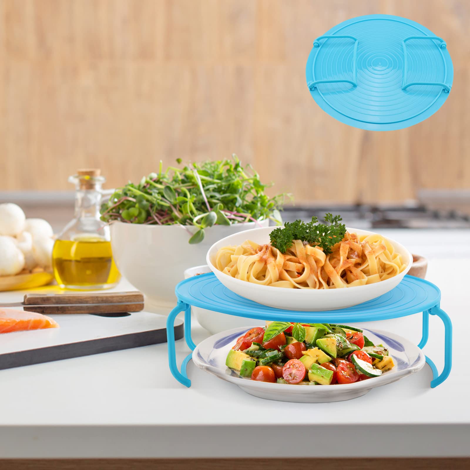 Support De Plateau De Four à Micro-Ondes Support De Plateau De Cuisson En Plastique Multifonctionnel Pour Accessoires De Micro Ondes Avec Poignees Et Plaquevert Macaron 78798829