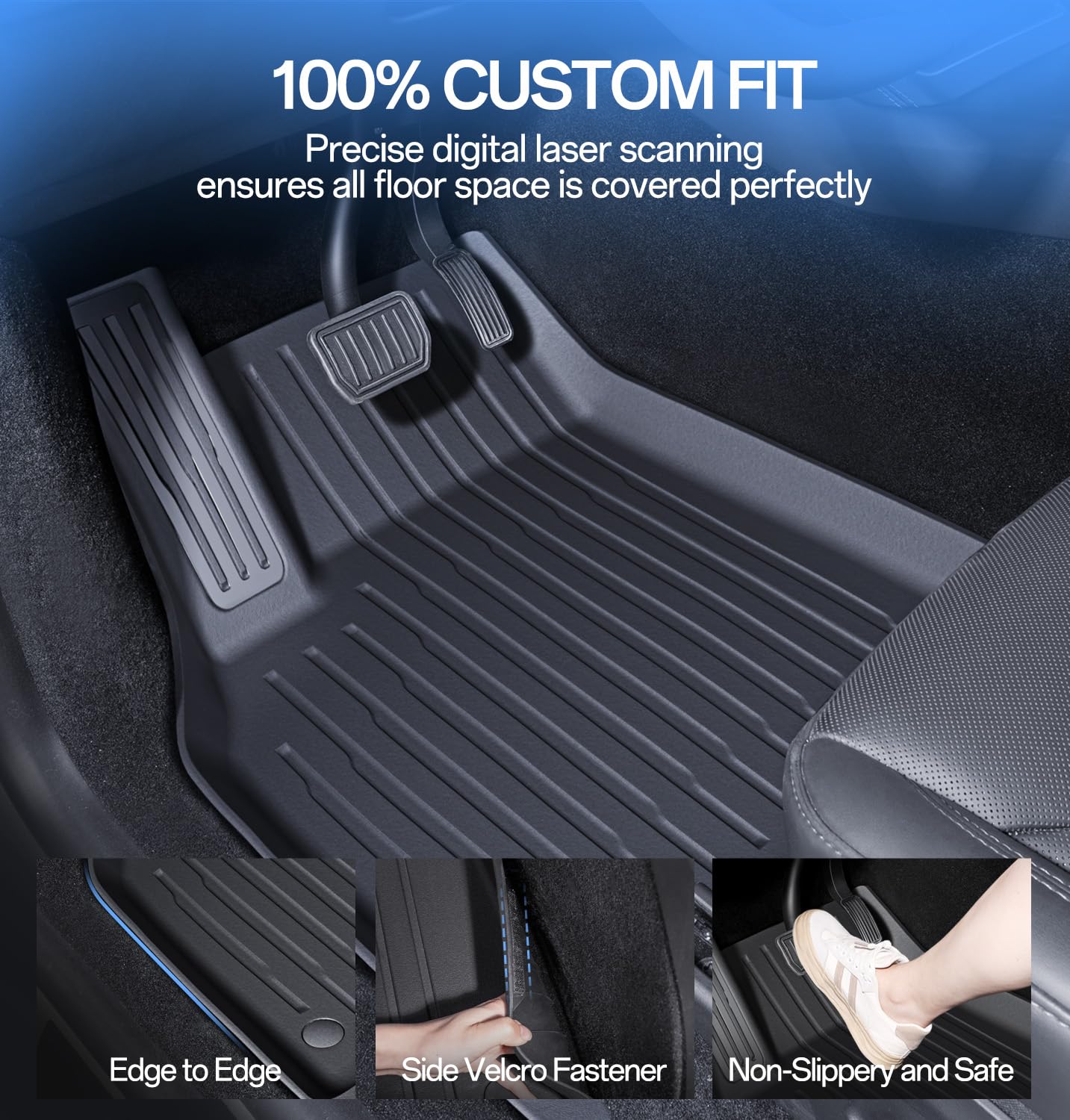 Wekar Floor Mats Fit for Model Y 2026-2025 Juniper 5-Seat - All Weather TPE Front Rear Cargo Sub-Trunk — view 2