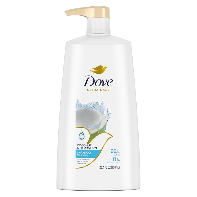 Dove Ultra Care Shampoo Coconut and Hydration for Dry Hair Shampoo with Oil Blend of Coconut, Jojoba &amp; Sweet Almond 25.4 oz