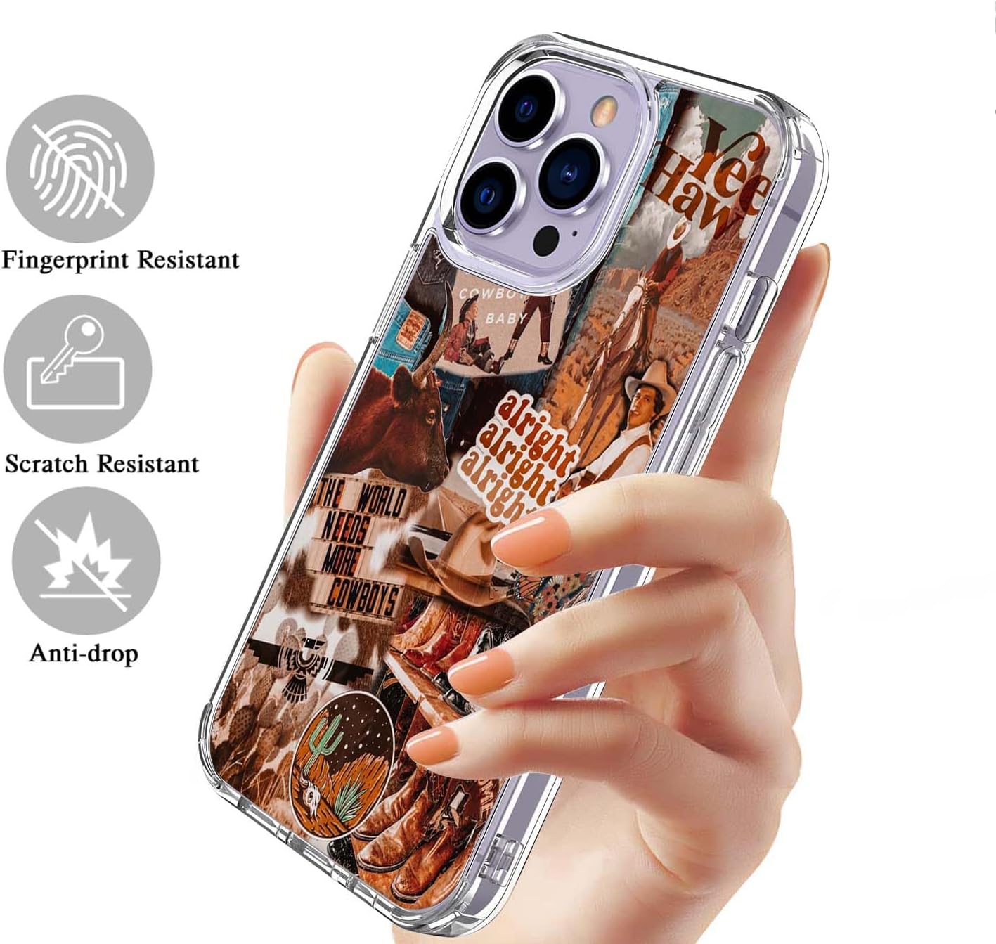 Cowboy Aesthetic Case Compatible with iPhone 16 Pro Max, Western Country Case for iPhone 16 Pro Max, Cool TPU Shockproof Case Cover - Image 7