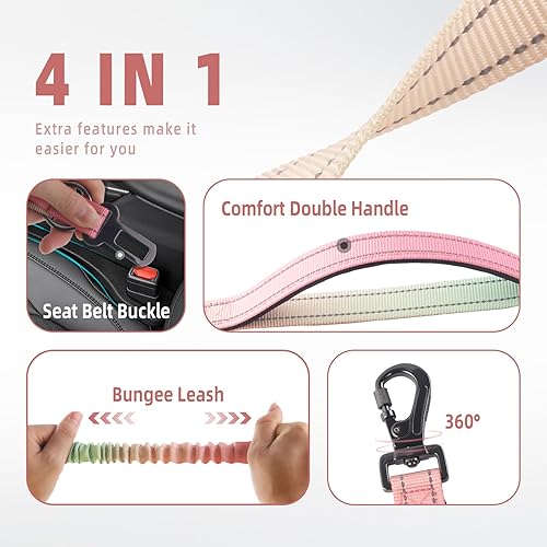 Miniatura 4 de Roses&Poetry Correa de perro manos libres para perros medianos y grandes, resistente, sin tirones, correa de cintura para correr para caminar y