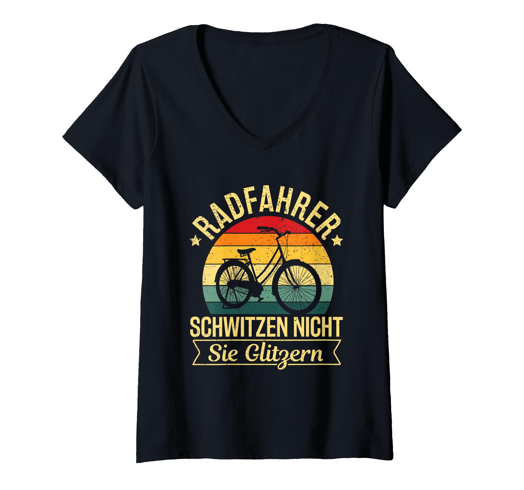 Damen Radfahrer Schwitzen Nicht Sie Glitzern Fahrrad Lustig Spruch T-Shirt mit V-Ausschnitt Fashion