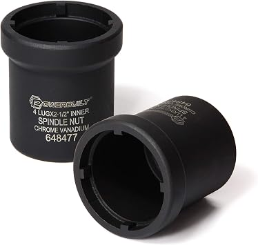 Powerbuilt Spindle Nut Socket, Removal Spindle Nuts, 4-Lug, Dodge, Chevy, Ford, GM Trucks, Hub Sockets, Truck Repair Tool - 648477