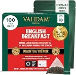 VAHDAM, English Breakfast Black Tea Bags (100 Count) High Caffeine | Strong, Robust & Flavoury | Pyramid Tea Bags | Full Bodied Black Tea Leaves