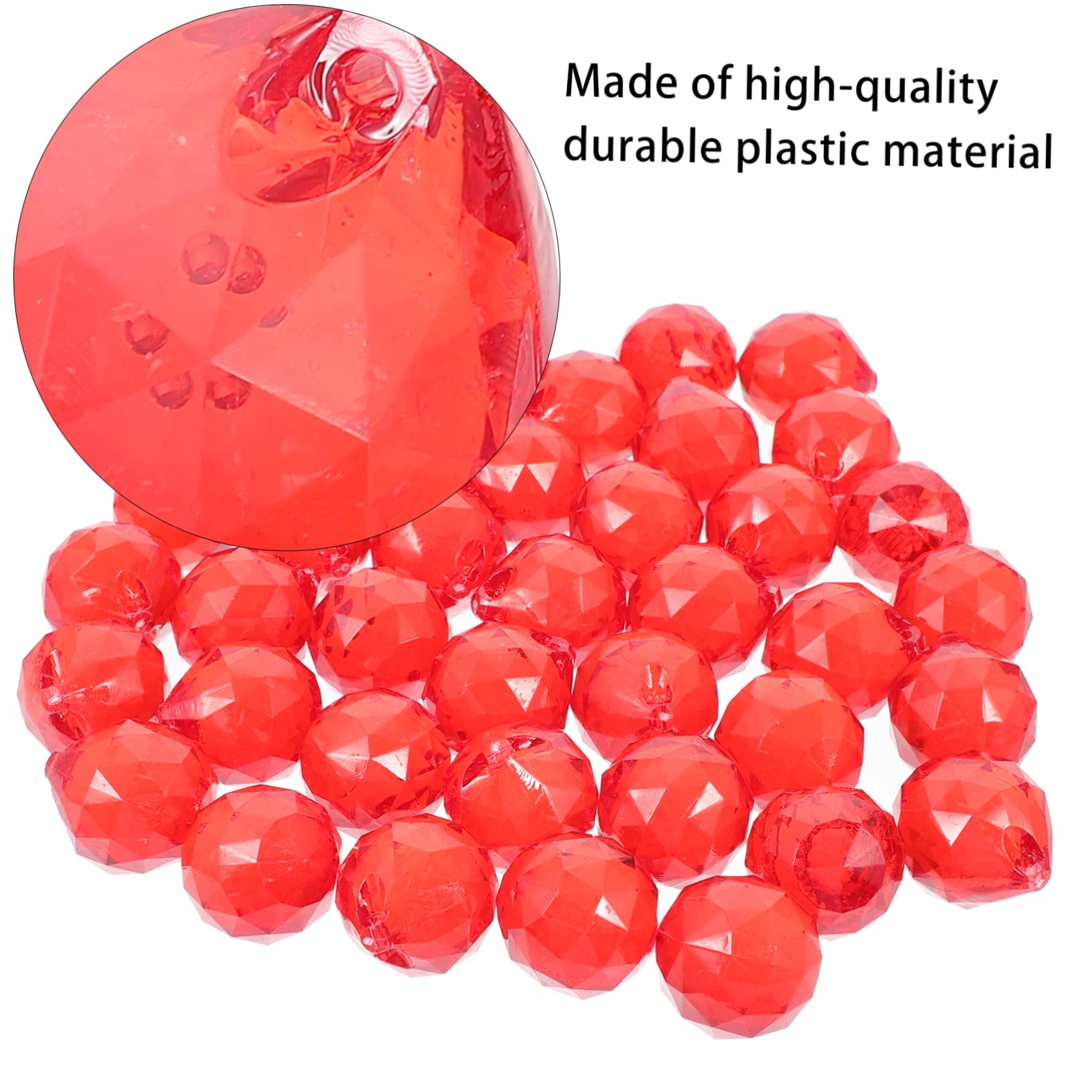 NUOBESTY 2 Sätze roter Kristallanhänger Dekorativ goldene Tischdekorationen klar für weihnachtsbaumdeko tannenbaum dekoration Hochzeitsperlen Anhänger Perlendekor für die Hochzeit Plastik