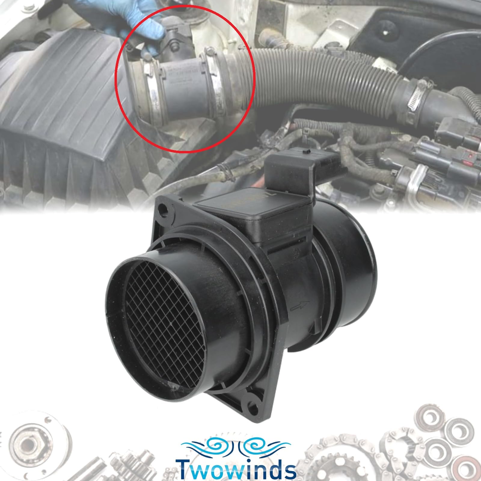 Twowinds - Caudalímetro 5WK9609 Compatible con Opel Movano A (1998-), Renault Laguna 2, Master 2, Vel Satis, Espace 4 (1996-), Nissan Interstar (2002-) - 7700314057