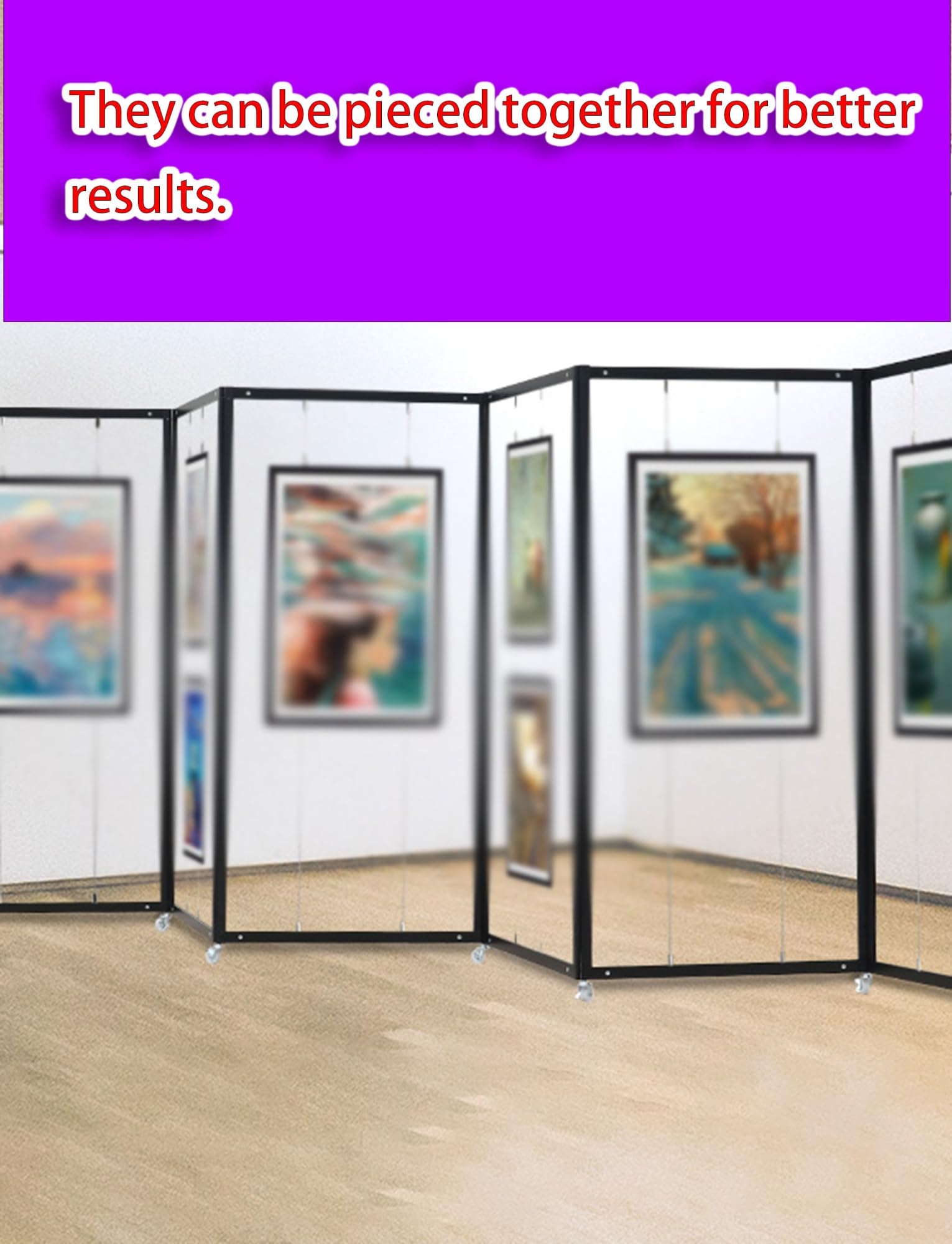 Genérico Expositor plegable profesional con ruedas, marco de aluminio portátil for pinturas, carteles, ferias comerciales y exposiciones en galerías de arte. Fácil instalación.(31.5x70.9in)