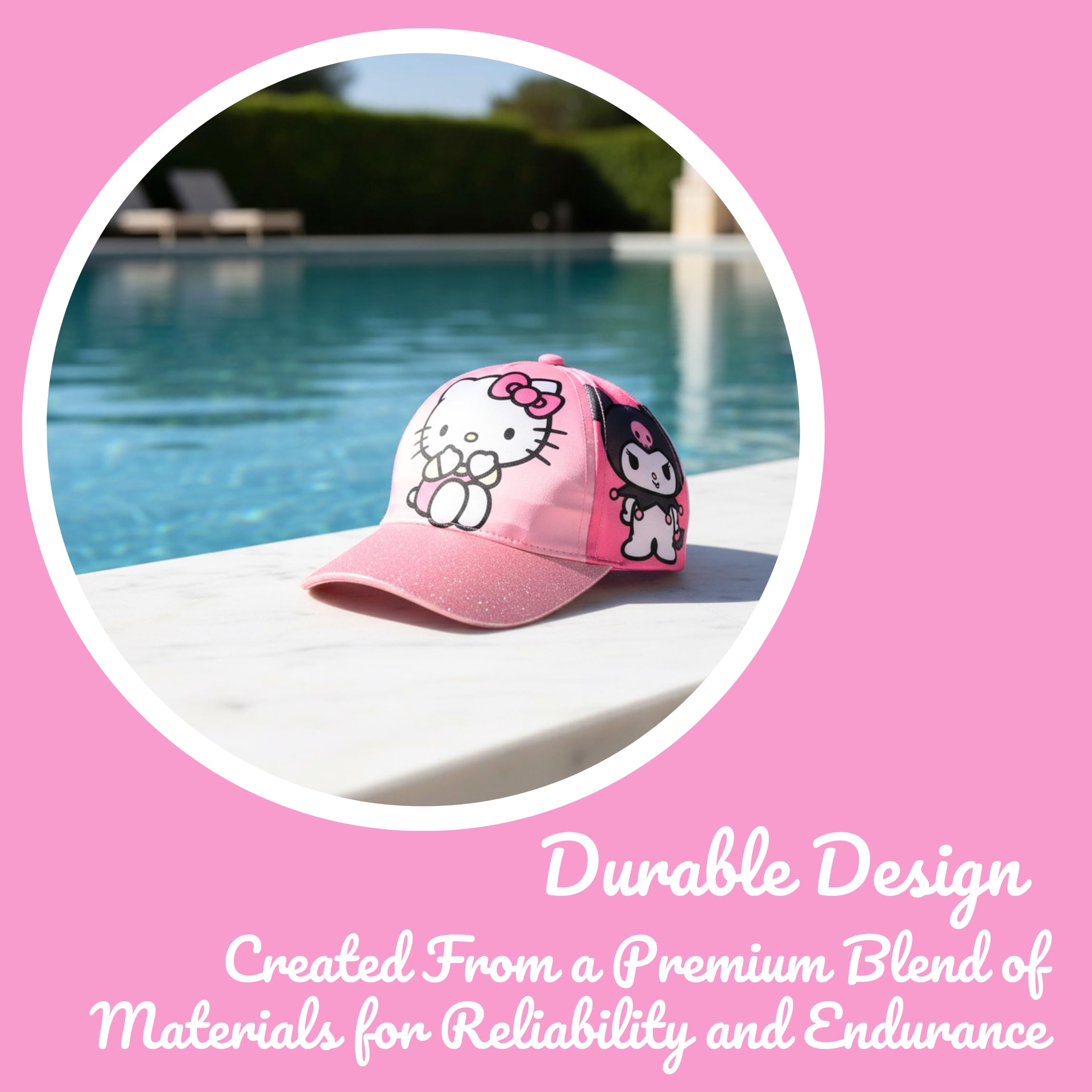Hello Kitty & Friends Gorro para Niñas, Gorra de Beisbol Keroppi Kuromi My Melody Badtz-Maru, Gorra de Verano Infantil