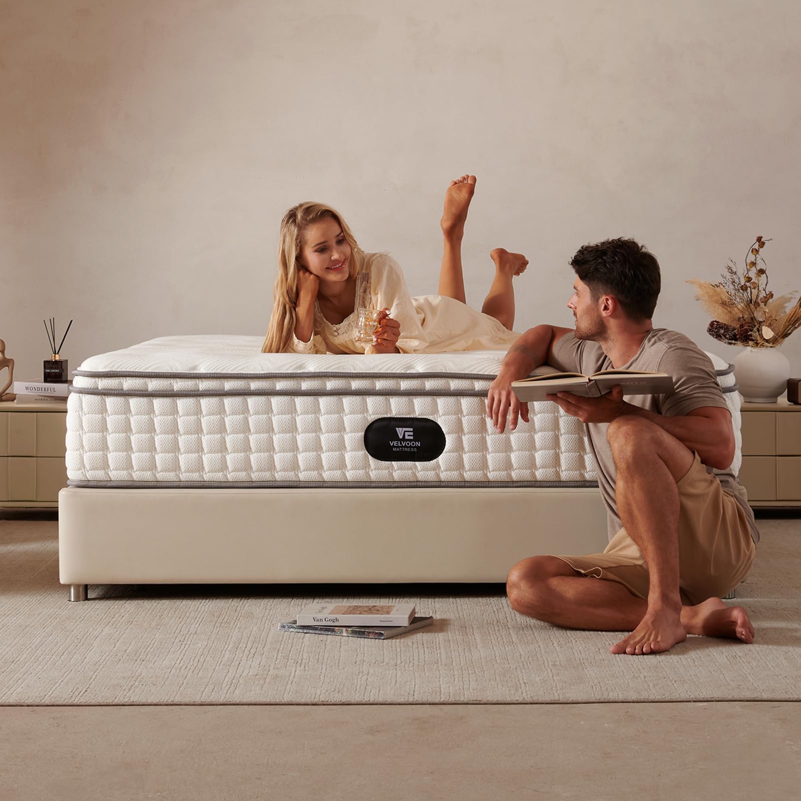 Photo 1 of VELVOON King Size Mattress,14 inch Cooling Gel Memory Foam Mattress,Pressure Relief with Medium Firm Support,Improves Sleep,CertiPUR-US Certified for Materials,No Fiberglass,Mattress in a Box