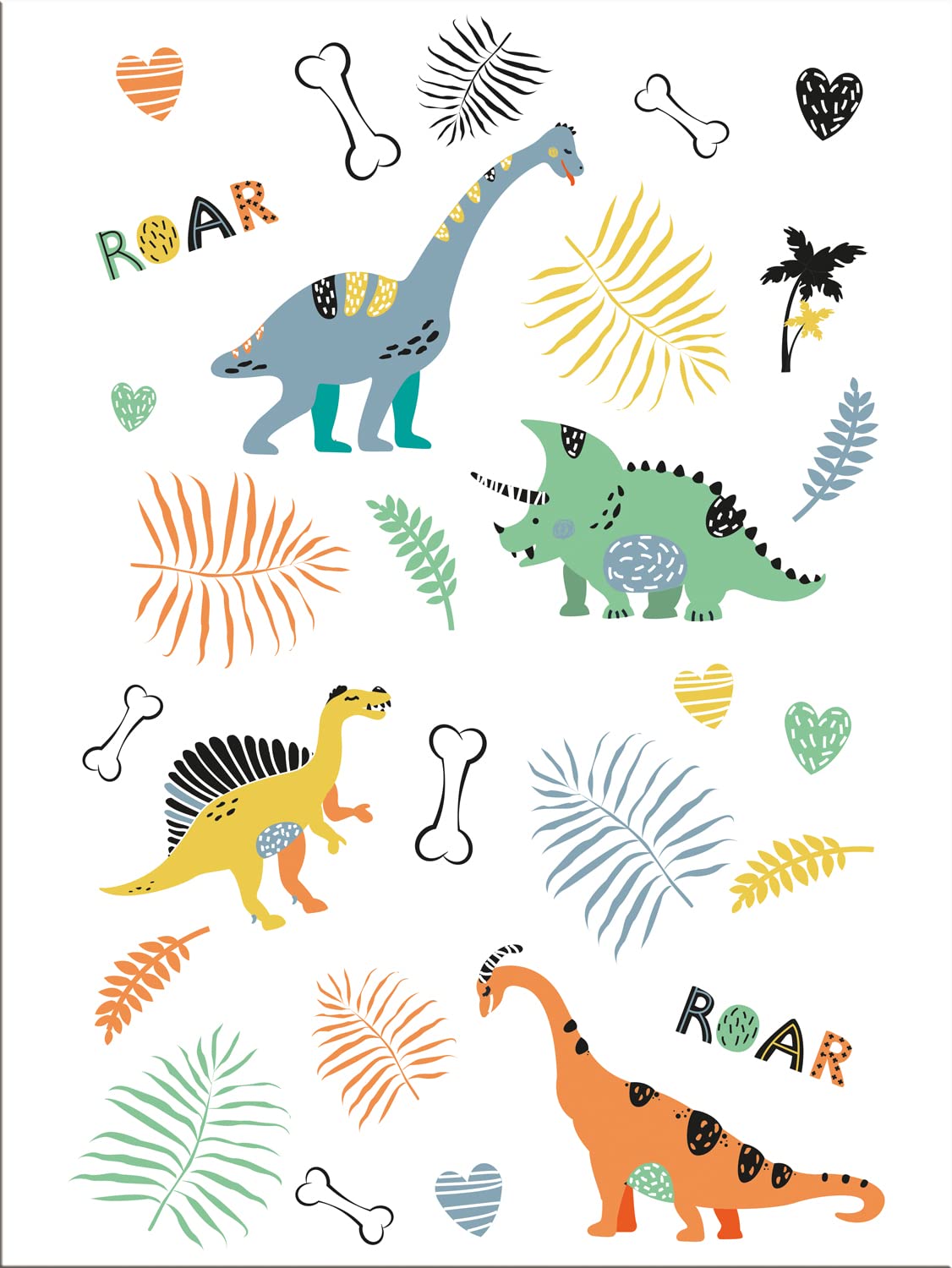 Folat 68362 Tattoos Dino Roars, Multi-Colour