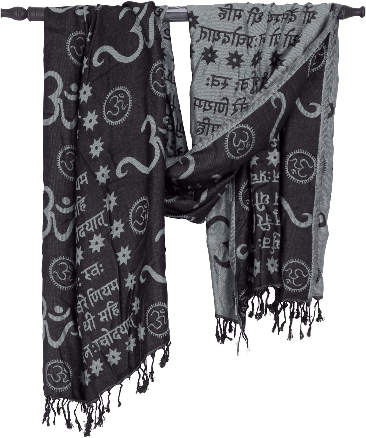 GURU SHOP Pashmina Viskose Schal/Stola mit OM Muster, Herren/Damen