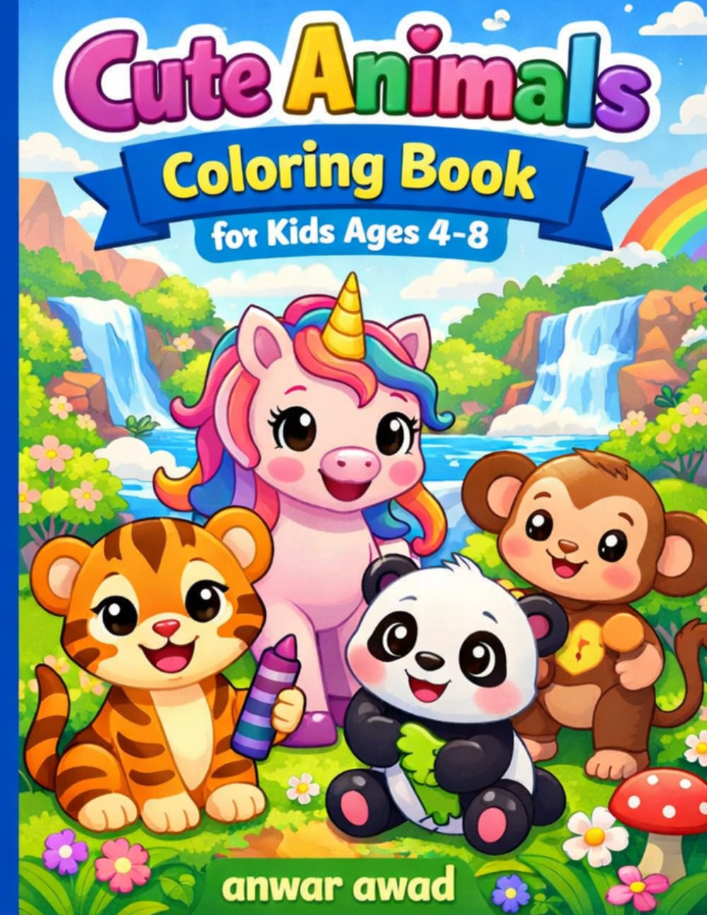 Cute Animals Coloring Book for Kids Ages 4–8