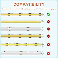 Vista 4 de MIWISE Kit de conectores de 8mm para tira de luces LED COB de 2 pines, 12 piezas de conectores sin espacio en forma de L/esquina, conectores