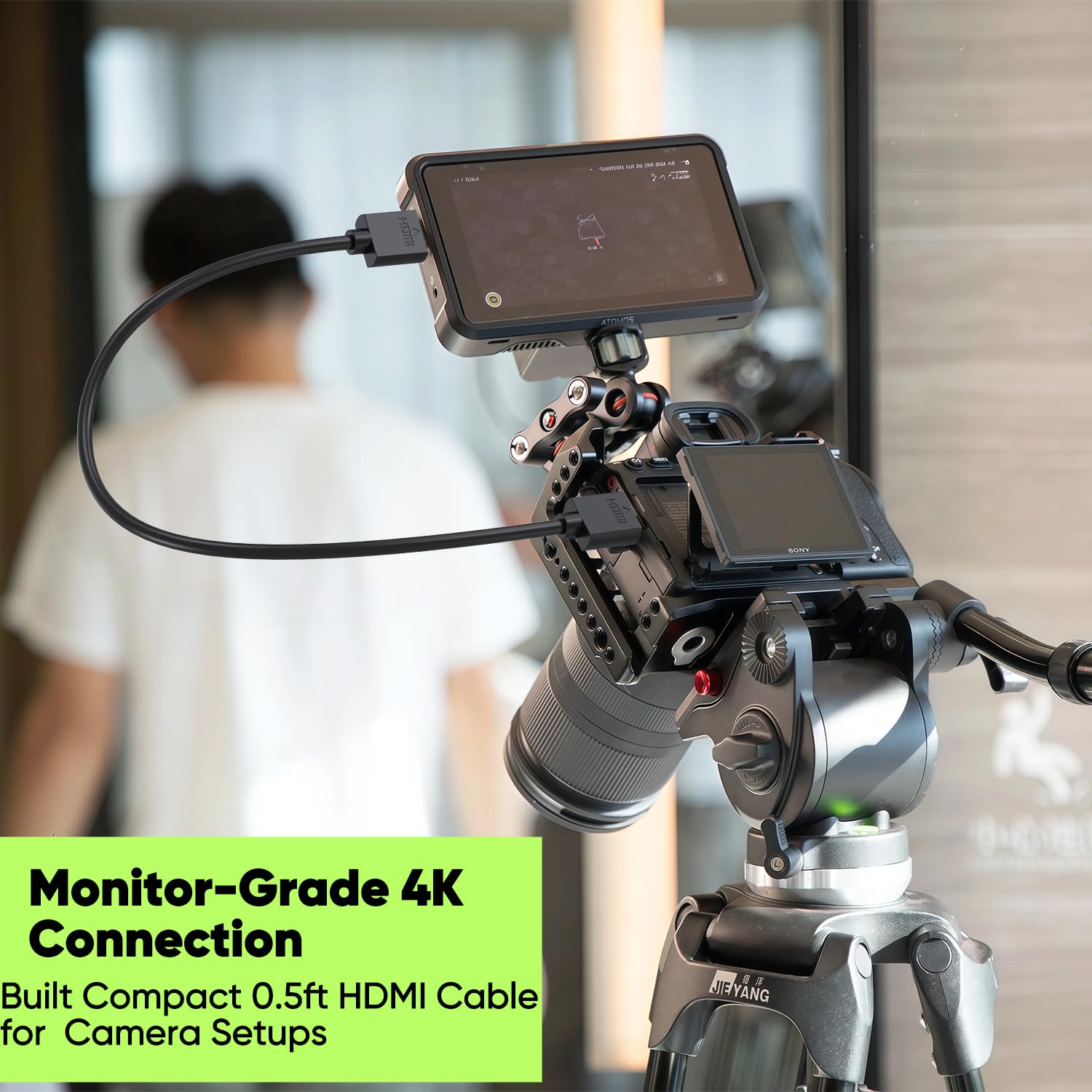 Cavo HDMI corto da 0,5 m (15,2 cm), confezione da 2 pezzi, cavo sottile da HDMI a HDMI 2.0 4K flessibile, 4K a 60 Hz, 2K a 165/144 Hz, HDCP 2.2, HDR, ARC e CL3, per HDTV, Roku, fotocamera, monitor