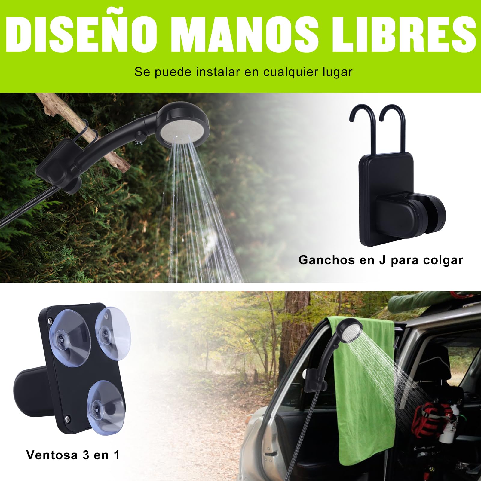Spopal Ducha Portatil Camping 6000mAh Recargable Ducha Electrica para Acampar
