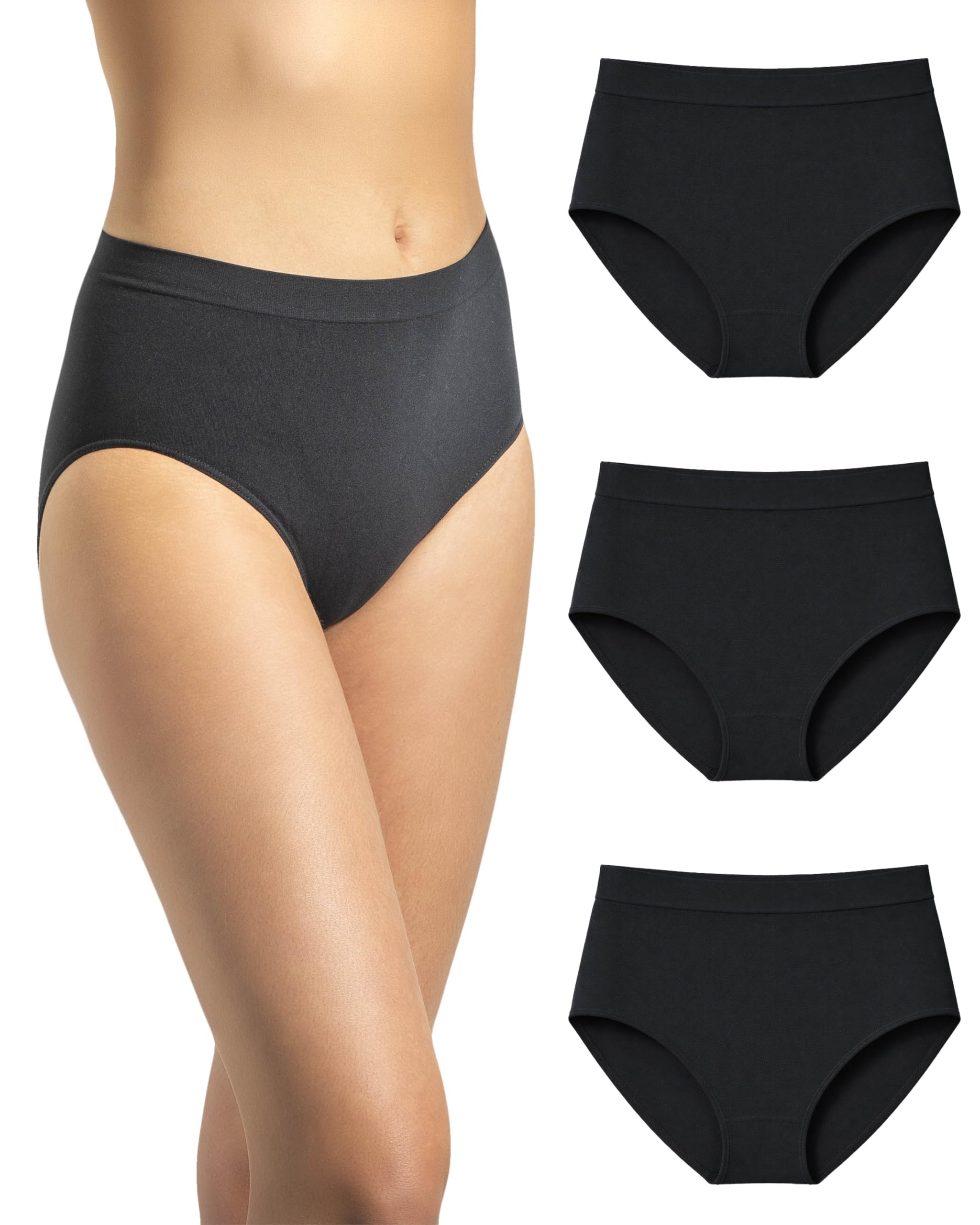 Risalti Culotte Femme Taille Haute Seamless Lot 3 – Slip Femme Taille Haute sans Couture et Etiquettes, Culottes et Slips en Microfibre Douce Plus Confortable Que Le Coton - Made in Italy