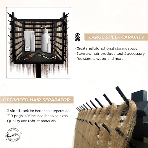 Miniatura 4 de Estante de pelo trenzado, soporte para extensiones de cabello, herramientas de trenzado de cabello, organizador de productos para el cabello,