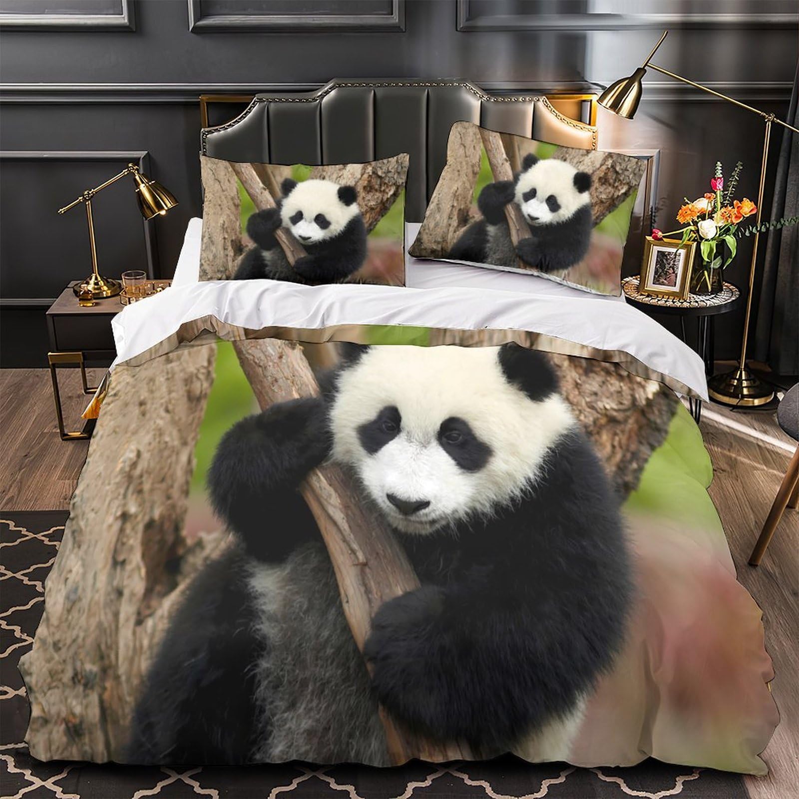Finie la couette qui glisse avec cette housse de couette panda 3D à fermeture éclair 260x220