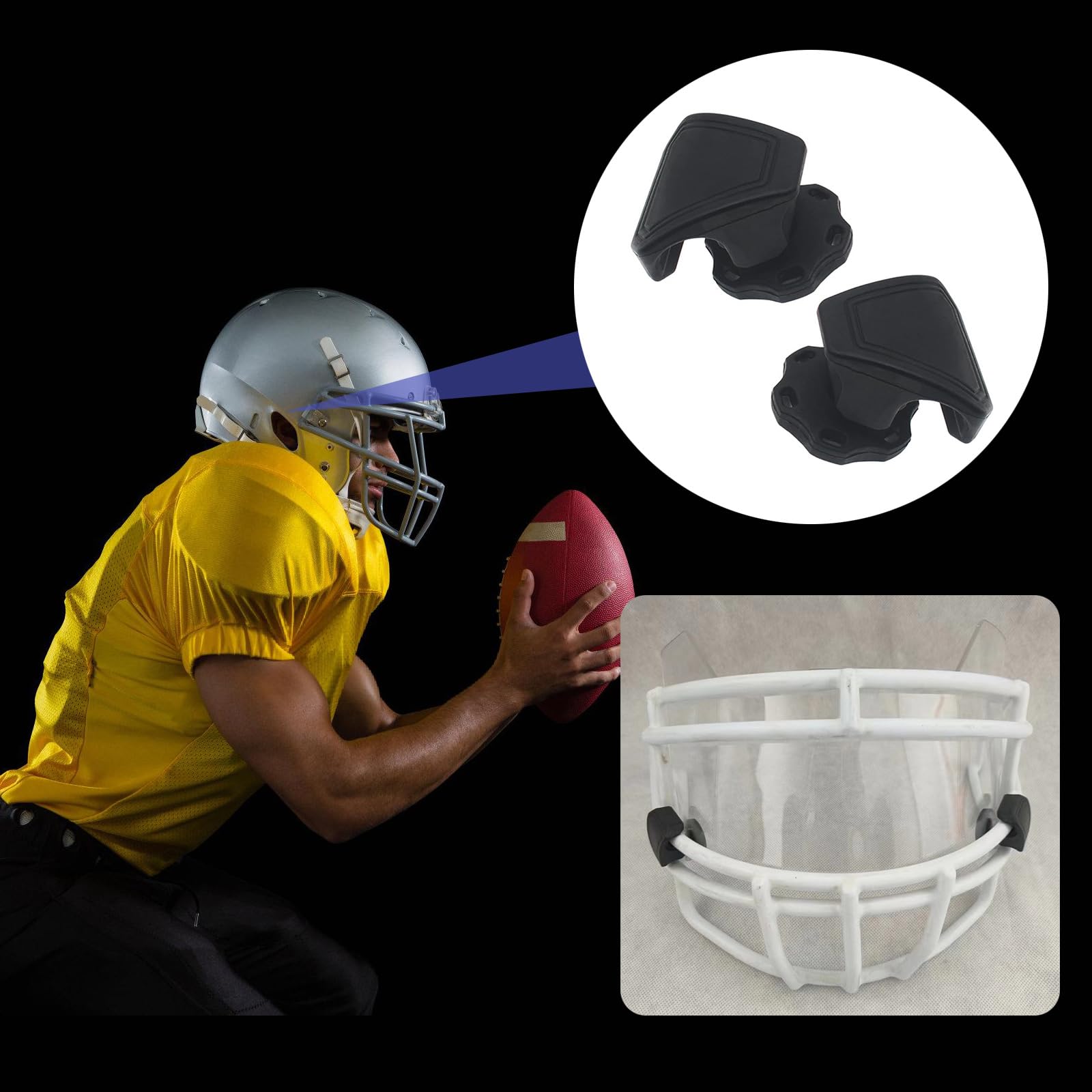2 pezzi di nylon caschi visori clip di ricambio caschi da calcio viti chiusura rapida rilascio clip caschi da calcio accessorio