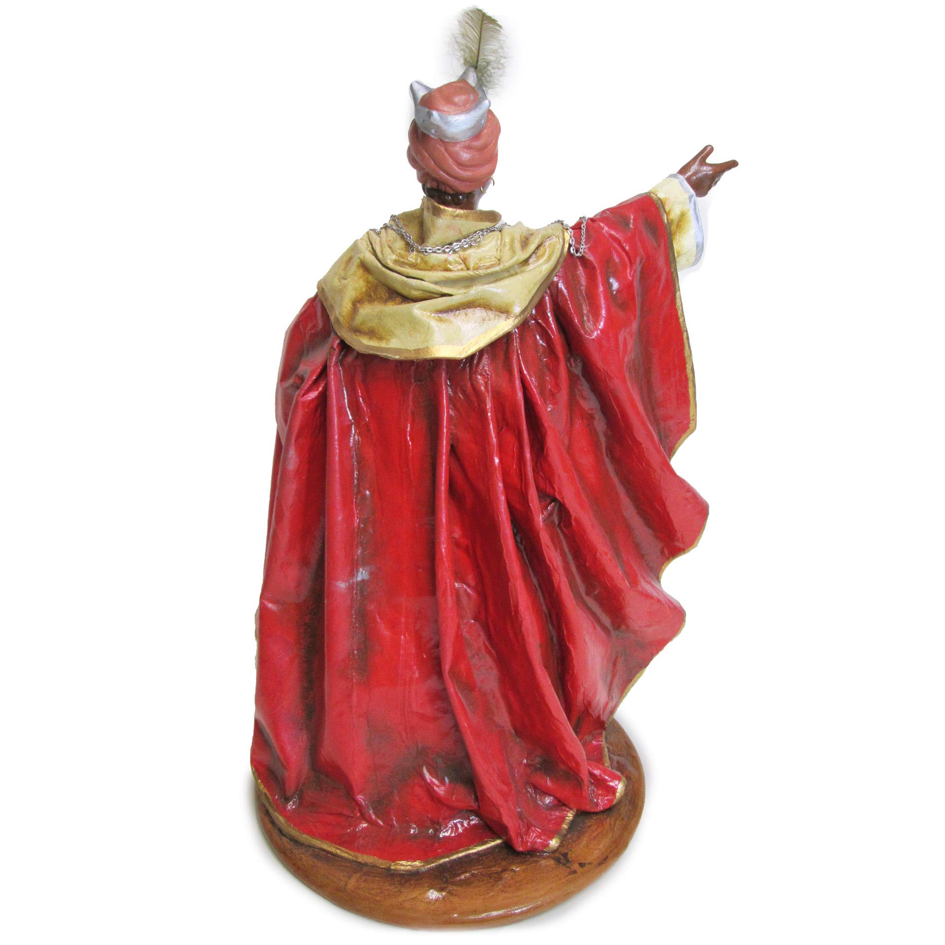 Król Trzech Króli w różnych kolorach, wykonane z papier-mache i terakoty. Typowe rzemiosło Leccese (czerwony)