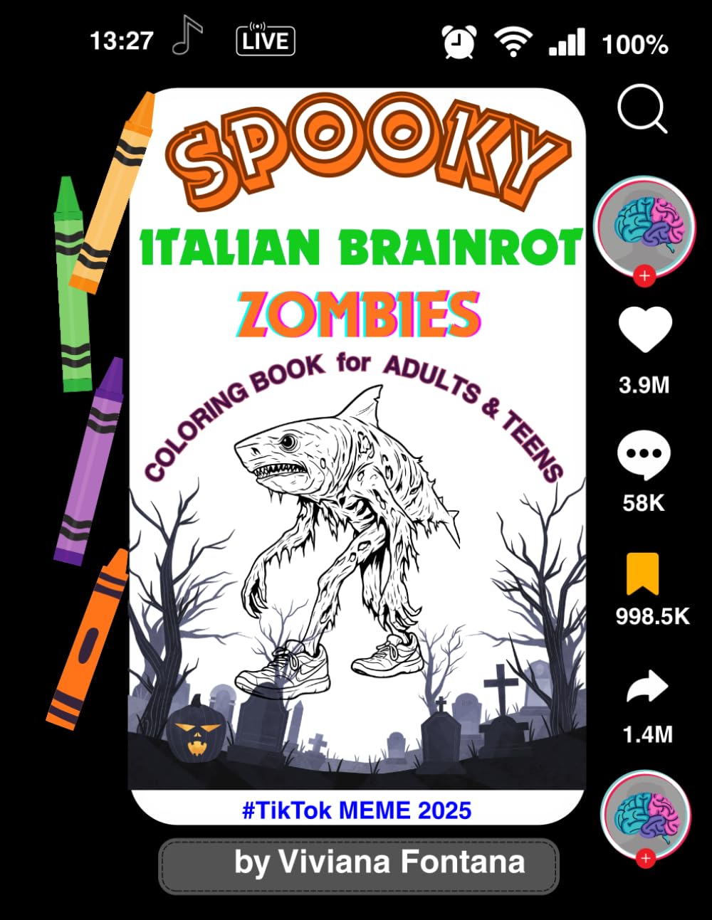 SPOOKY ITALIAN BRAINROT ZOMBIES: Coloring book for adults & teens (Italian Brainrot Chaos)