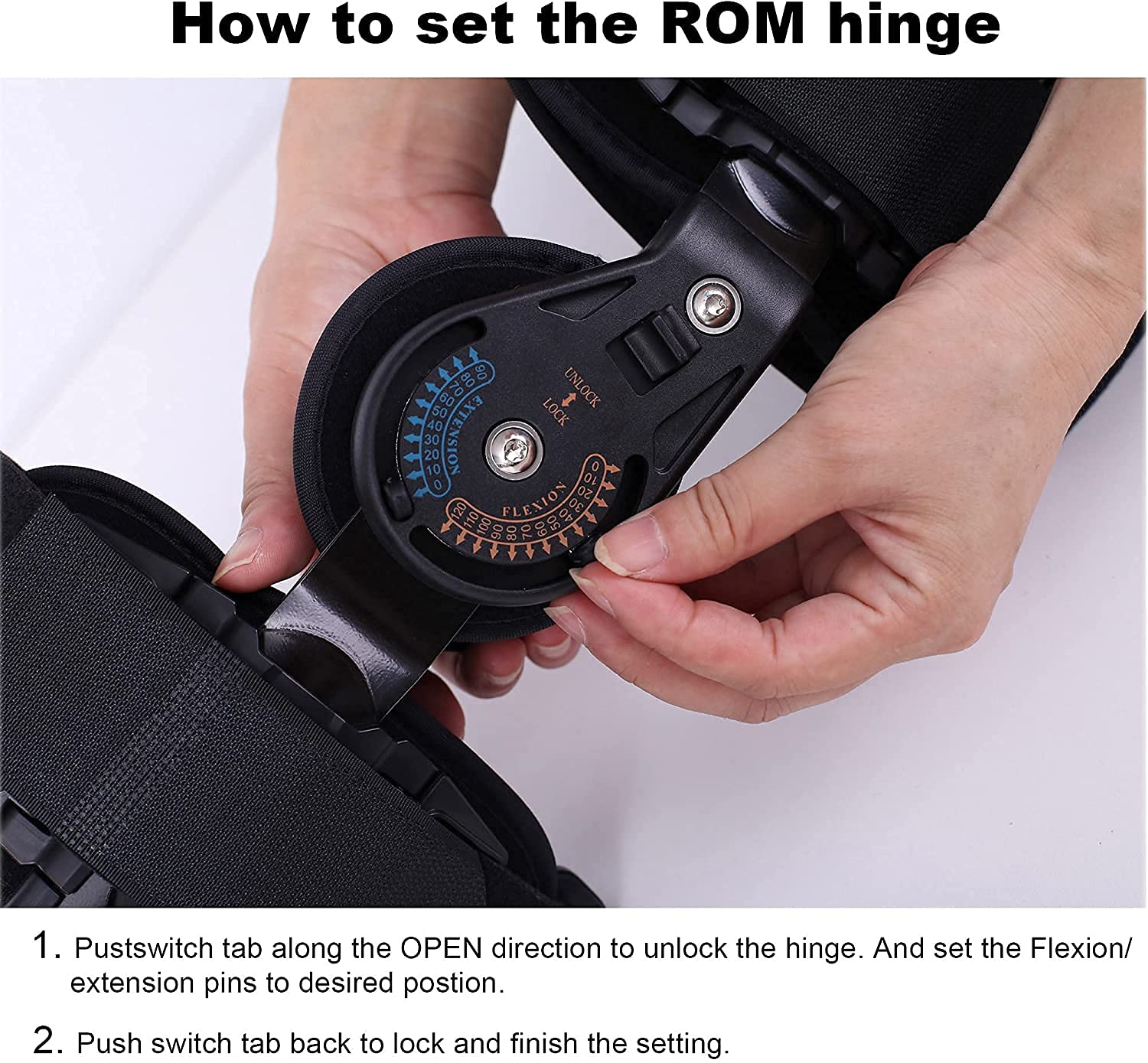 Rodilleras menisco y ligamento para Artritis Brace de rodilla con bisagras ROM Ajustable Post Op Knee Soporte de ortesis Protector Inmovilizante for la pierna izquierda y la pierna derecha, tanto homb