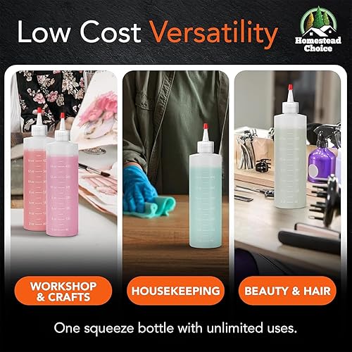 Miniatura 6 de Homestead Choice 7-pack Plastic Squeeze Bottles for Sauces - 16oz Condiment Squeeze Bottles for Liquids - BPA Free Squirt Bottle with Cap - Ketchup