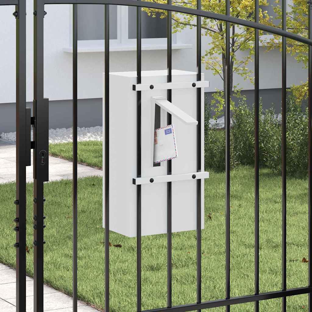 Moderno buzón de acero para exteriores con puerta y práctico almacenamiento
