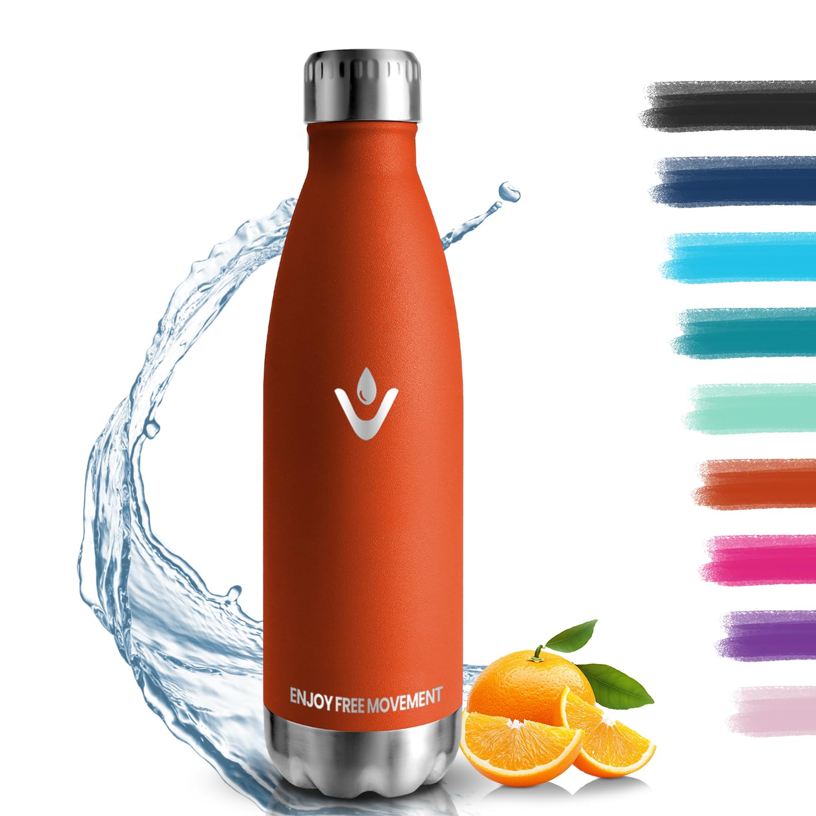 HoneyHolly Insulated 500 ml Stainless Steel Water Bottle, Gym & Travel Bottle, Leak-Free & BPA-Free, Keeps Drinks Hot for 12 Hours & Cold for 24 Hours