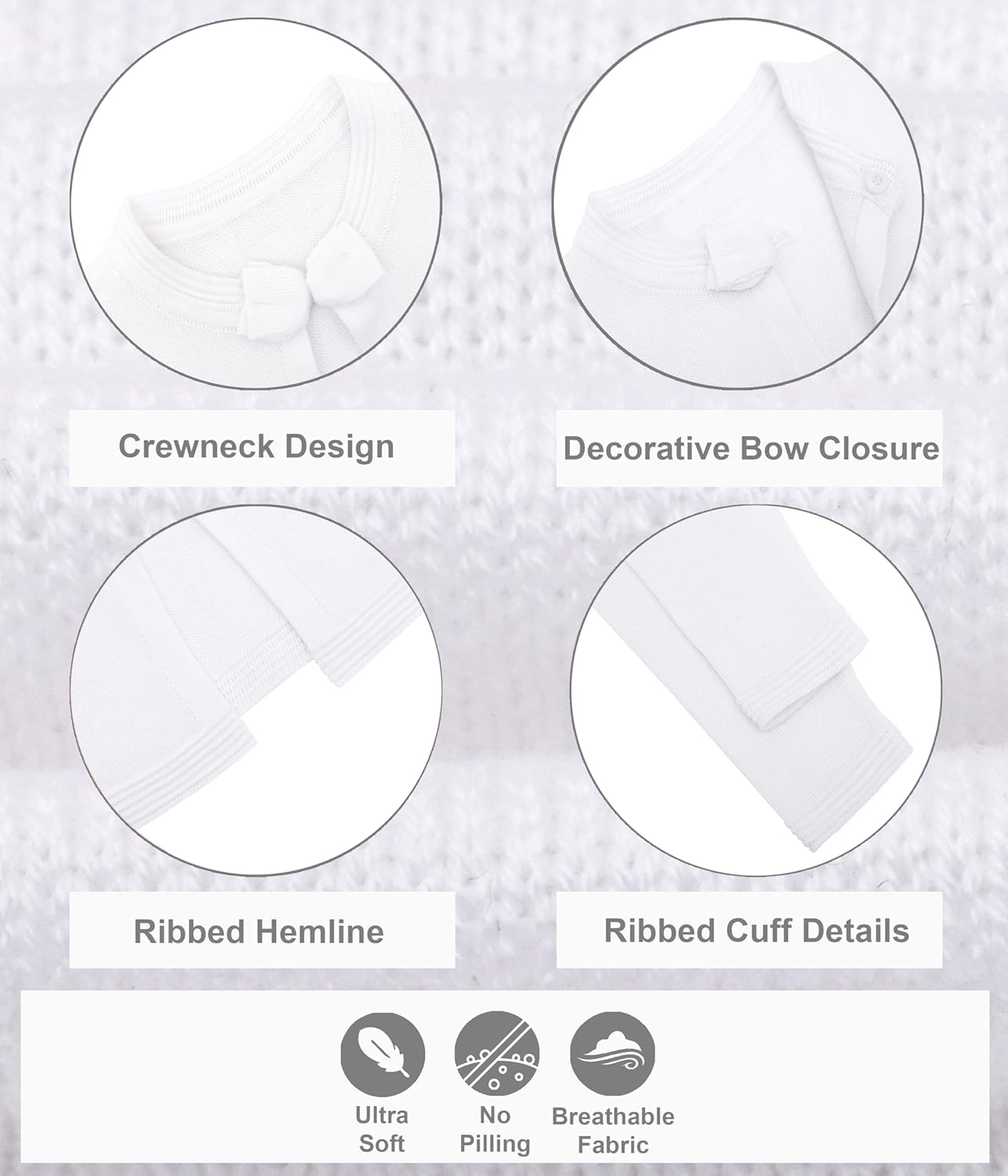 Lilax Little Girls' Knit Long Sleeve Bowknot Closure Bolero Cardigan - Image 4