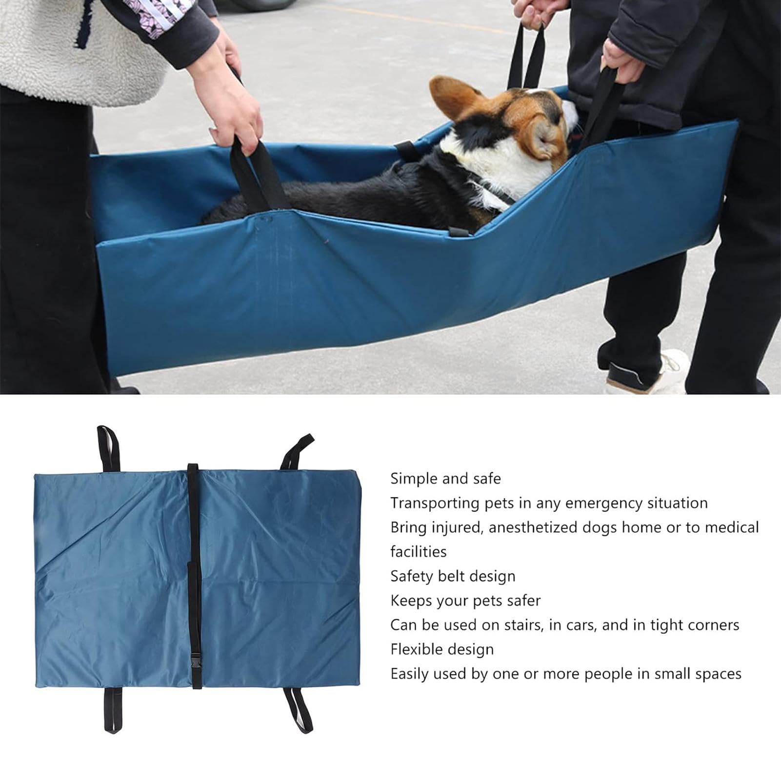Cane Barella per Cane - Full Body Big Cat Stretcher, Animali Domestici Sollevamento La Barella Cablaggio Con Fodera Rimovibile | Pieghevole Emergenze Pet Carrier Con Maniglie Integrate Ascensore in