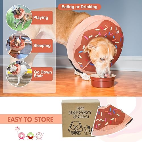 Miniatura 7 de BEAUTYZOO Alternativa al cono para perro después de la cirugía para perros grandes, medianos y pequeños, collar de cono inflable suave para perros y