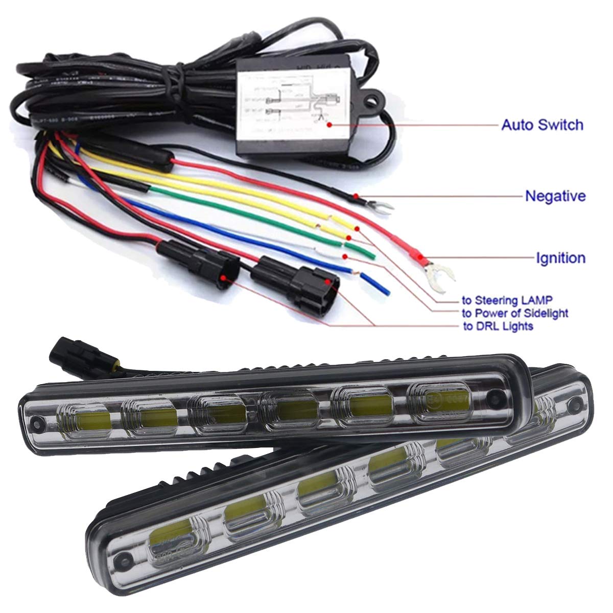 2x LED Tagfahrlicht 6 SMD FLAT Steuergerät E-Prüfzeichen R87 DRL 6000K Xenon 7 - Foto 7