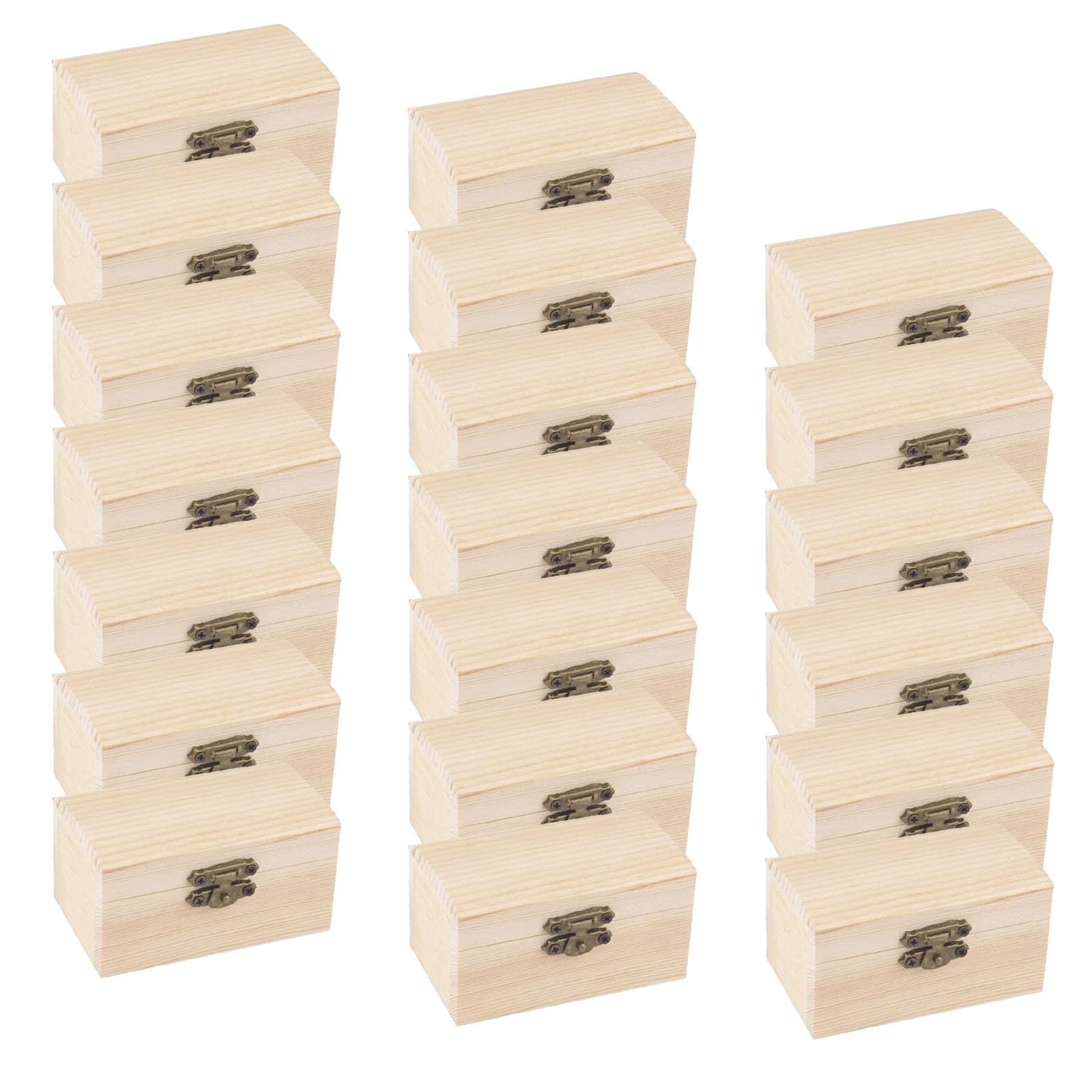 Petit Coffre en Bois, 20 pièces Coffre au Trésor, Mini Coffre au Trésor en Bois, Boîte à Bijoux à Faire soi Même, DIY Petit Coffre en Bois avec Couvercle, Convient pour Ranger Et Décorer